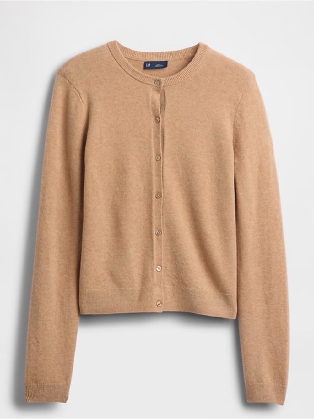 GAP CashCrop Crewneck Button Cardigan/sz small/ color camel tan heather